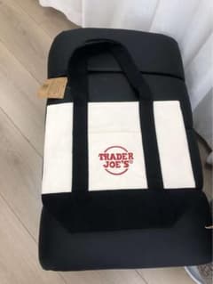 新品 TRADER JOE'S キャンバストートバッグ両面ロゴ刺繍入り　ブラックのサムネイル