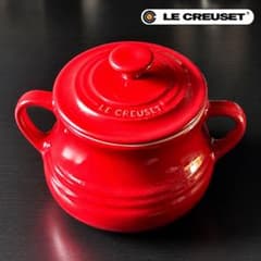 フランスヴィンテージ ストラブール 蓋付きスープチュリーン スープポット 新品未使用】ルクルーゼ 蓋付き スープボウル スープポット （チェリー