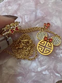 Mitch Key Mouse Motif necklace, gold color