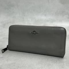 COACH レザー グレー ラウンドファスナー 長財布 9637 - メルカリ