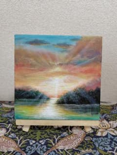 夕暮れの風景 アクリル画 手描き - 5