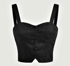 SHEIN MOD ジャガードビスチェ　ブラックのサムネイル