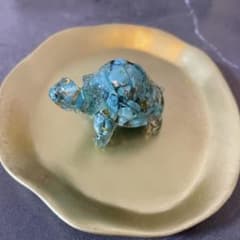 ターコイズ カメ 亀 置物 オブジェ パワーストーン 天然石