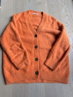 SNIDEL フォックス混カーディガン オレンジ
