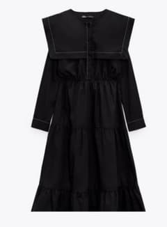 ZARA パネル ミディワンピース ブラック　未使用のサムネイル