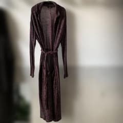 EMODA 赤黒ミックス ロングコート ベルト付きのサムネイル