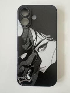 iPhone16 Pro ケース ブラック モノトーン 個性的 ソフトケースのサムネイル