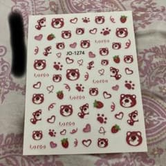 可愛いクマとハートのネイルシールのサムネイル