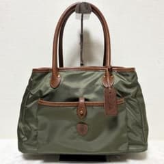 極美品 高級 Felisi トートバッグ カーキ ナイロン×レザー 11-52 極美品 高級 Felisi トートバッグ カーキ ナイロン×レザー 11-52