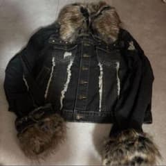 ファー ジャケット グランジ 平成ギャル パンク ksg y2k ダークコアV系