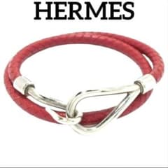 極美品】HERMES エルメス 赤レザー✖シルバーチョーカー＆ブレスレット 