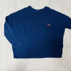 ムージョンジョン 140cm 長袖Tシャツ ロンT ネイビー ポケット ロゴ