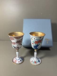 2543 有田焼 其泉作 岩花鳥文 牡丹文 ワインカップ 2客 未使用 - メルカリ