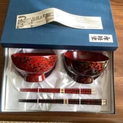 【値下げしました】津軽塗　イシオカ工芸　夫婦汁椀　夫婦箸　セット 値下げしました】津軽塗 イシオカ工芸 夫婦汁椀 夫婦箸 セット - メルカリ