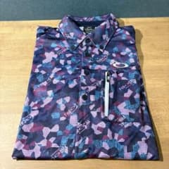 OAKLEY 半袖シャツ 総柄 ボタンダウン ゴルフウェアのサムネイル