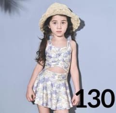 女の子用 ワンピース水着 130cm ボタニカル柄のサムネイル