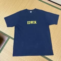 EDWIN エドウィン ロゴプリント Tシャツ ネイビーのサムネイル