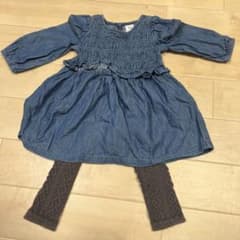 baby GAP デニムワンピース ケーブルニットレギンス セットのサムネイル