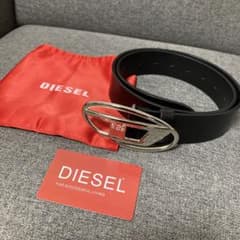 k*a様 【美品/未使用】DIESEL オーバルDロゴ ベルト ブラックのサムネイル