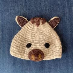 ハンドメイドいのししニットキャップのサムネイル