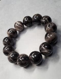 超希少！超大玉!! 天然 モリオン 水晶混 ブレスレット 18mm玉 - メルカリ