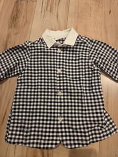 BREEZE チェック柄シャツ 90サイズ ネイビー・ホワイトのサムネイル