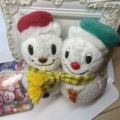 디즈니 리조트 스노스노 봉제인형 배지 칩 & 데일