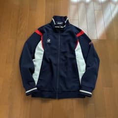 90s 빈티지 일본 제 아식스 Assics 트럭 재킷 감색 저지 헌 옷 남성