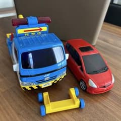 JAF レッカー車 赤い乗用車 セット　おもちゃ