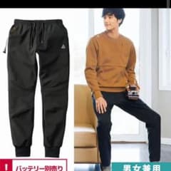 ワークマン　ヒーターミドルパンツ　ブラック LLのサムネイル