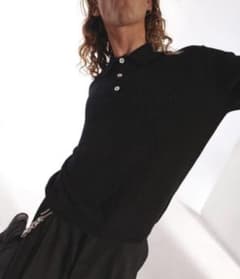 SecondLayer knit polo blackのサムネイル