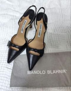 未使用】MANOLO BLAHNIK☆38☆ 裏貼り済 パンプス ブラック - メルカリ