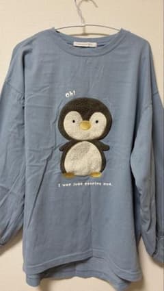 AS KNOW AS plus ペンギン刺繍 スウェット ブルーのサムネイル