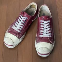 USA製ビンテージ90sコンバース赤ジャックパーセル古着レザースニーカー