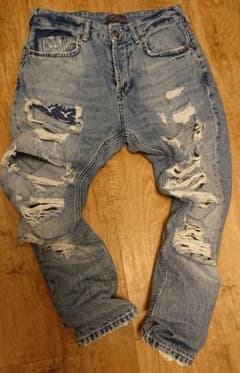 ZARA ストレッチスキニーダメージジーンズ デニム EUR38 USA30のサムネイル