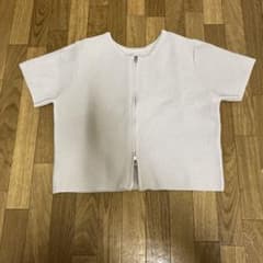 ラメ入り ダブルジップ 半袖 ニット トップスのサムネイル