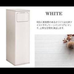 プッシュ式ダストボックス　ゴミ箱　おしゃれスリムダストボックス ホワイトのサムネイル