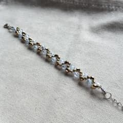 ハンドメイド ブレスレット ビーズ ゴールド クリアのサムネイル