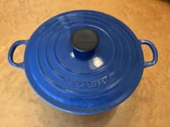 LE CREUSET ココット ロンド ハーモニックブルー両手鍋 青 約24cmのサムネイル