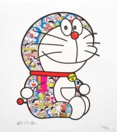 村上隆 × ドラえもん おすわりドラえもん「どこでもドア」 ポスター 村上隆 ドラえもん ポスター おすわりドラえもん「どこでもドア