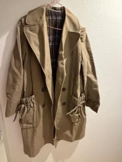y*A様 Y's ヨウジヤマモト チェック裏地 ギャザーポケット 変形コート ベ Y's ヨウジヤマモト チェック裏地 ギャザーポケット 変形コート