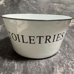 トイレタリーボウル　TOILETRIES洗面用具文字ホーロー製 ホーロータライ トイレタリーボウル TOILETRIES洗面用具文字ホーロー製 ホーロータライ