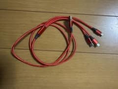 赤いマルチ充電ケーブル 3コネクタのサムネイル