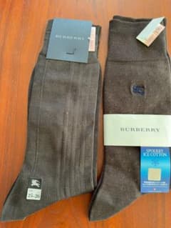 【新品】BURBERRY メンズ ソックス 2足セット ブラウンのサムネイル
