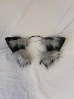 猫耳 カチューシャ グレー ファー コスプレのサムネイル