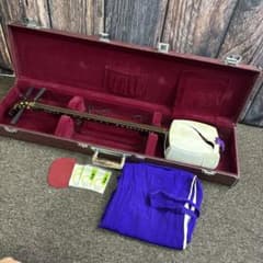 三味線本体 白色 シルバー 紫色 ケース付き - メルカリ