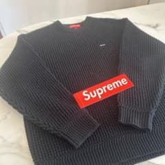 Supreme Small Box Logo ワッフルニットセーター 黒 M - メルカリ