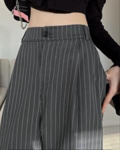 ストライプ柄 スラックス パンツ レディースのサムネイル