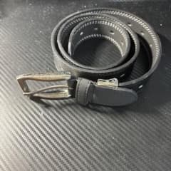 【GU】ブラック レザーベルト シルバーバックルのサムネイル