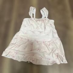女の子用 ベビー水着 うさぎ柄 フリル付きのサムネイル
